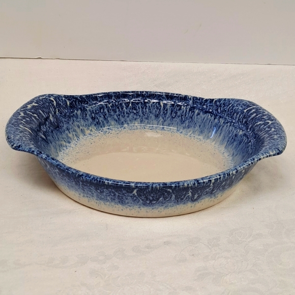 LIBBEY ceramic 9 x 13  blue drip  glaze  baking  dish - Picture 1 of 5